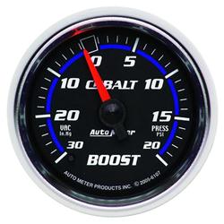 Gauge, Cobalt, Boost/Vacuum, 30 in. Hg/20 psi, 2 1/16 in., Analog, Mechanical, Each