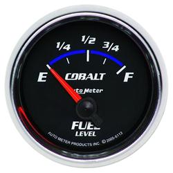 Gauge, Cobalt, Fuel Level, Empty/Full, 0-90 ohms, 2 1/16 in., Analog, Electrical, Each