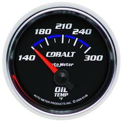 Gauge, Cobalt, Oil Temperature, 140-300 Degrees F, 2 1/16 in., Analog, Electrical, Each