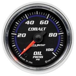 Gauge, Cobalt, Oil Pressure, 0-100 psi, 2 1/16 in., Analog, Electrical, Each