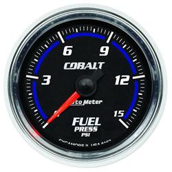 Gauge, Colbalt, Fuel Pressure, 0-15 psi, 2 1/16 in., Analog, Electrical, Each