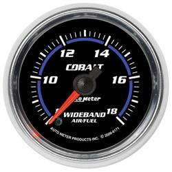 Air/Fuel Ratio Gauge; Cobalt; Wideband Air Fuel Ratio Kit; 2 1/16 in.; Analog; 8-18; Full Sweep