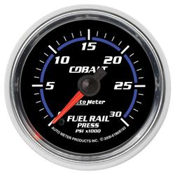 Fuel Pressure Gauge; Cobalt; Fuel Rail Pressure Gauge; 2 1/16 in.; 0 - 30000 psi; Full Sweep; Electronic; Blac
