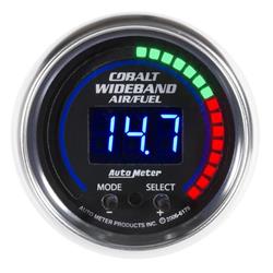 Gauge, Cobalt, Air/Fuel Ratio, Pro-Plus, 0-5 Ohm Wideband, Lean-Rich, 2 1/16 in., Digital, Electrical, Each
