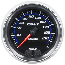 GAUGE, SPEEDOMETER, 3 3/8in, 225KM/H, GPS, COBALT