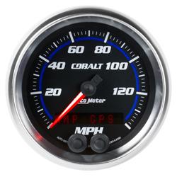 Speedometer Gauge, Analog, 0-140 mph, 3 3/8 in. Diameter, Full Sweep, Digital Tripometer, Electrical, Each