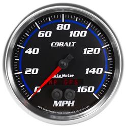 Speedometer Gauge, Analog, 0-160 mph, 5 in. Diameter, Full Sweep, Digital Tripometer, Electrical, Each