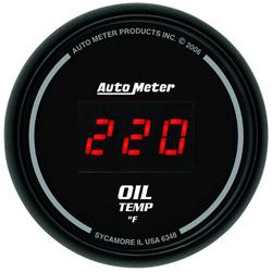 Gauge, Sport Comp, Oil Temperature, 0-400 Degrees F, 2 1/16 in., Digital, Electrical, Each