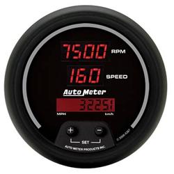 Combo Gauge, Speedometer, Tachometer, Sport-Comp, Digital, 3 3/8 in., 0-160 mph/0-10,000 rpm, Each