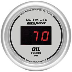 Gauge, Ultra Lite, Oil Pressure, 0-100 psi, 2 1/16 in., Digital, Electrical, Each