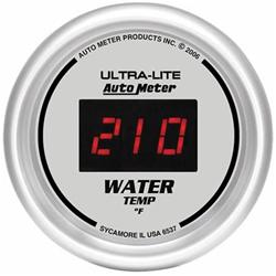 Gauge, Ultra Lite, Water Temperature, 0-300 Degrees F, 2 1/16 in., Digital, Electrical, Each