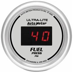 Gauge, Ultra Lite, Fuel Pressure, 0-100 psi, 2 1/16 in., Digital, Electrical, Each