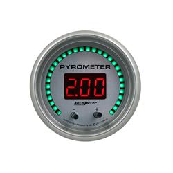 Gauge, Ultra-Lite Digital, Elite Series, EGT/Pyrometer, 0-2,000 degrees F, 2 1/16 in. Diameter, Silver Face, Each