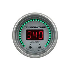 Gauge, Ultra-Lite Digital, Elite Series, Temperature, 60-340 degrees F, 2 1/16 in. Diameter, Silver Face, Each