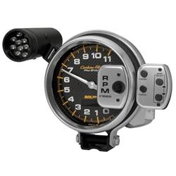 Tachometer, Carbon Fiber Pro Stock, 0-11,000 rpm, 5 in., Analog, Electrical, with Shift Light/Memory, Each