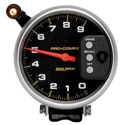 Tachometer, Pro Comp 2, 0-9,000 rpm, 5 in., Analog, Electrical, with Shift Light/Memory, Each