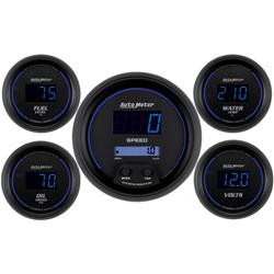 Gauge Kit, Cobalt, Digital. Speedometer, Fuel Level, Oil Pressure, Water Temperature, Voltmeter, Kit