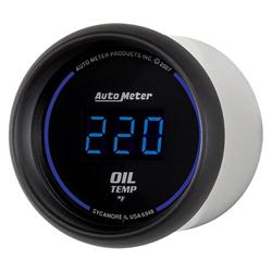 Gauge, Cobalt, Digital, Oil Temperature, 0-400 Degrees F, 2 1/16 in. Diameter, Electrical, Blue, Each