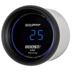 Gauge, Cobalt, Digital, Boost/Vacuum, 30 in. Hg./30 psi, 2 1/16 in. Diameter, Electrical, Blue, Each