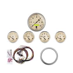 Instrument Cluster, Antique Beige, Analog, Speedometer, Oil Pressure, Water Temperature, Fuel Level, Voltmeter, Beige Face, Chevy, Kit