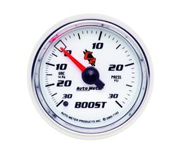 Gauge, C2, Boost/Vacuum, 30 in. Hg/30 psi, 2 1/16 in., Analog, Mechanical, Each