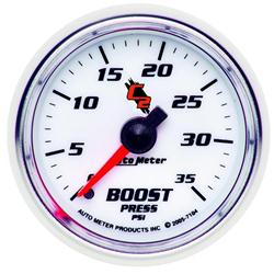 Gauge, C2, Boost Pressure, 0-35 psi, 2 1/16 in., Analog, Mechanical, Each