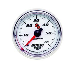 Gauge, C2, Boost Pressure, 0-60 psi, 2 1/16 in., Analog, Mechanical, Each