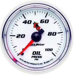 Gauge, C2, Oil Pressure, 0-100 psi, 2 1/16 in., Analog, Mechanical, Each