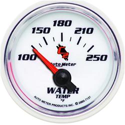 Gauge, C2, Water Temperature, 100-250 Degrees F, 2 1/16 in., Analog, Electrical, Each