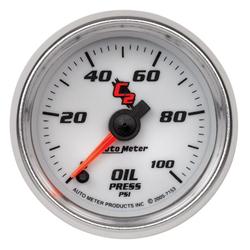 Gauge, C2, Oil Pressure, 0-100 psi, 2 1/16 in., Analog, Electrical, Each