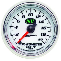 Gauge, NV, Pyrometer, 0-2,000 Degrees F, 2 1/16 in., Analog, Electrical, White, Luminescent Green Face, Each
