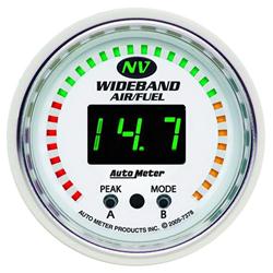 Gauge, NV, Air/Fuel Ratio, 0-5 Ohm Wideband, Lean/Rich, 2 1/16 in., Digital, Electrical, Each
