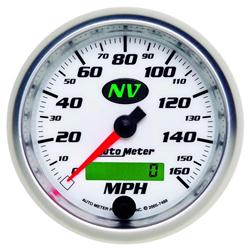 Speedometer, 0-160 mph, 3 3/8 in., Analog, Electrical, Each