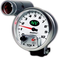 Tachometer, NV Series, 0-10,000 rpm, 5 in., Analog, Electrical, Each