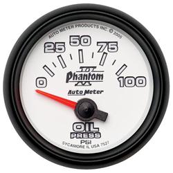 Gauge, Phantom II, Oil Pressure, 0-100 psi, 2 1/16 in., Analog, Electrical, Each