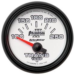 Gauge, Phantom II, Transmission Temperature, 100-250 Degrees F, 2 1/16 in., Analog, Electrical, Each