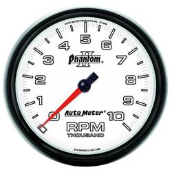 Tachometer, Phantom II, 0-10,000 rpm, 5 in., Analog, Electrical, In-Dash, Each