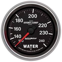 Gauge, Sport-Comp II, Water Temperature, 120-240 Degrees F, 2 5/8 in., Analog, Mechanical, Each