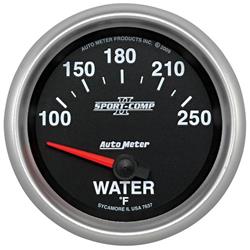 Gauge, Sport-Comp II, Water Temperature, 100-250 Degrees F, 2 5/8 in., Analog, Electrical, Each