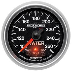 Gauge, Sport-Comp II, Water Temperature, 100-260 Degrees F, 2 5/8 in. Diameter, Analog, Electrical, Each