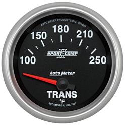 Gauge, Sport-Comp II, Transmission Temperature, 100-250 Degrees F, 2 5/8 in., Analog, Electrical, Each