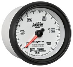 Gauge, Phantom II, Fuel Pressure, 0-15 psi., 2 5/8 in., Analog, Mechanical, Each