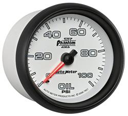 Gauge, Phantom II, Oil Pressure, 0-100 psi., 2 5/8 in., Analog, Mechanical, Each