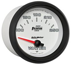 Gauge, Phantom II, Water Temperature, 100-250 Degrees F, 2 5/8 in., Analog, Electrical, Each
