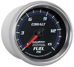 Gauge, Cobalt, Fuel Pressure, 0-15 psi., 2 5/8 in., Analog, Mechanical, Each