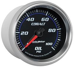 Gauge, Cobalt, Oil Pressure, 0-100 psi., 2 5/8 in., Analog, Mechanical, Each