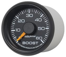 Gauge, Factory Match, Analog, Boost Pressure, 0-60 psi, 2 1/16 in., Black Face, Each