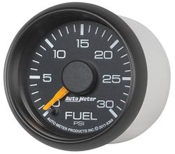 Gauge, Factory Match, Analog, Fuel Pressure, 0-30 psi, 2 1/16 in., Black Face, Each