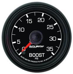 Gauge, Boost Pressure, 0-35 psi, 2 1/16 in., Analog, Mechanical, Black Face, 10 ft. Nylon Tubing, Each