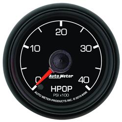 Gauge, Factory Match, Analog, Oil Pressure, 0-4,000 psi, 2 1/16 in., Black Face, Each